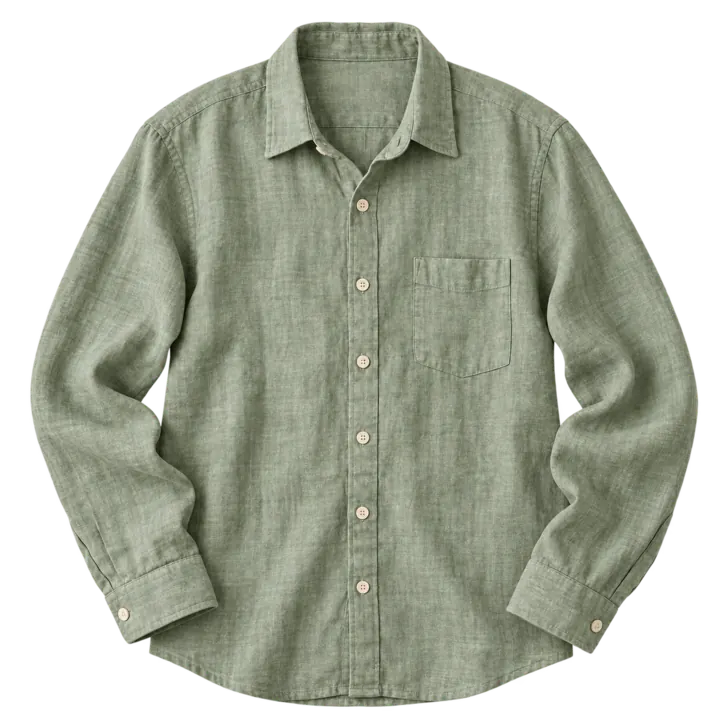 The green shirt cut out on a transparent background